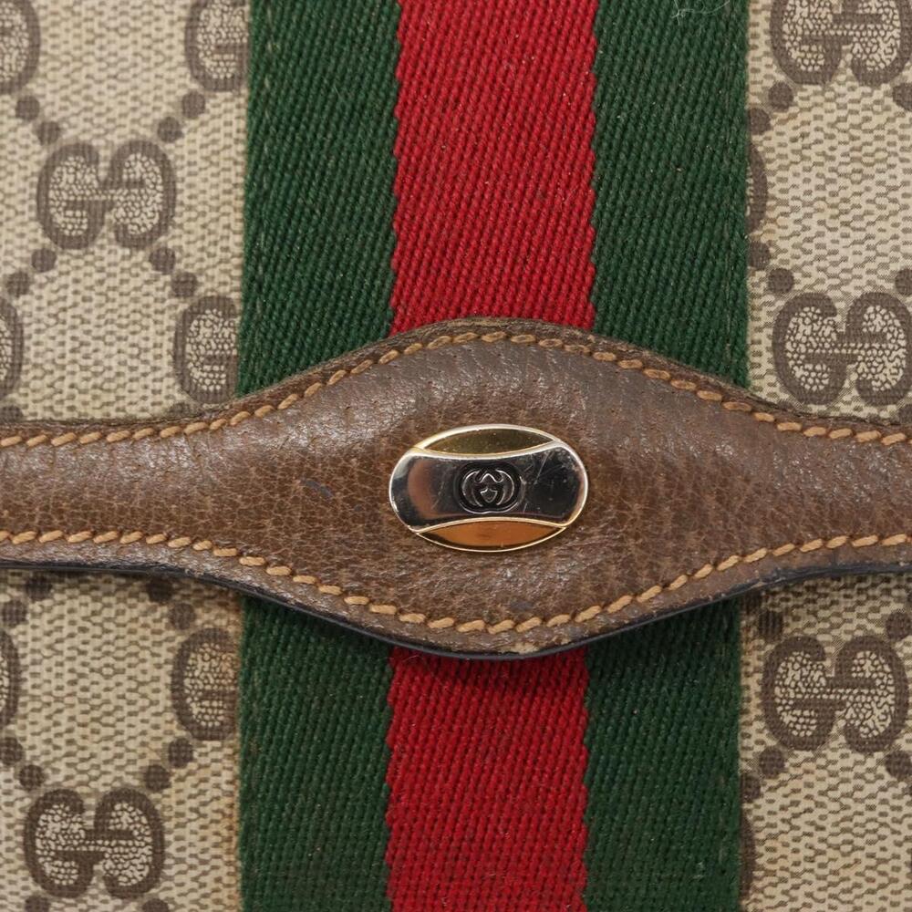 GUCCI GG Supreme Web Sherry Line Clutch Bag PVC Beige Gold 89 01 006 Auth 155387 - Picture 16 of 16